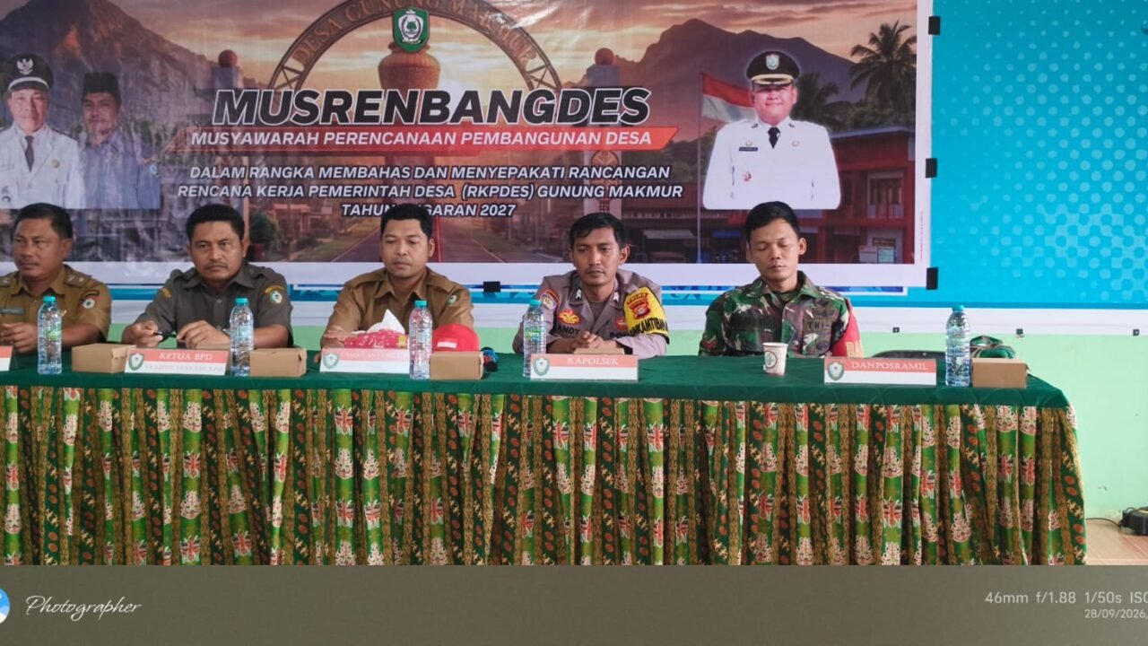 Hadiri Musrenbangdes di Desa Gunung Makmur, Bhabinkamtibmas Polsek Antang Kalang Kawal Pembangunan Desa Tahun 2027