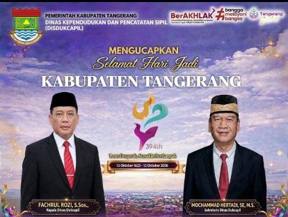 Kependudukan dan Pencatatan Sipil Kabupaten Tangerang Mengucapkan Selamat Hari Jadi ke-394 Kabupaten Tangerang